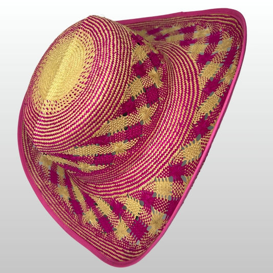 Sombrero Costeño beige y rosa